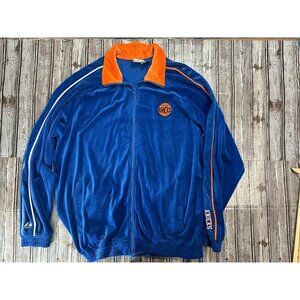 New York Knicks NBA hardwood classic Velour Jacket size 2XL Majestic vintagje 80